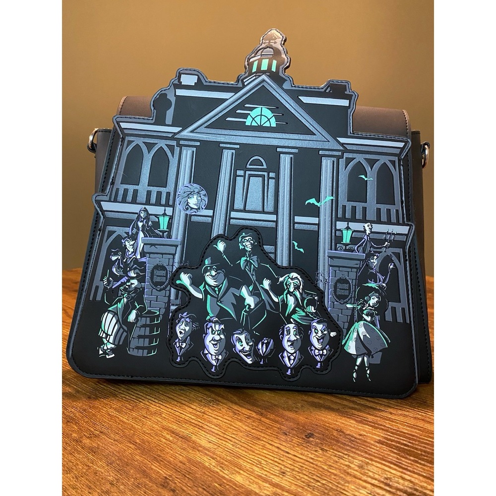 Disney Loungefly Haunted Mansion Crossbody Bag. Ghost Glow In Dark